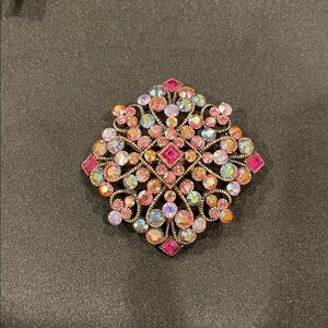 Joan Rivers Pink and Multicolor Brooch